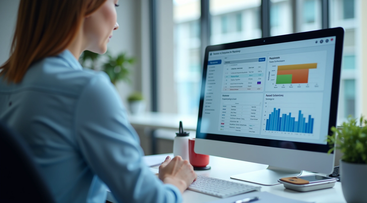 Dashboard showing automated report scheduling interface with calendar and timezone settings